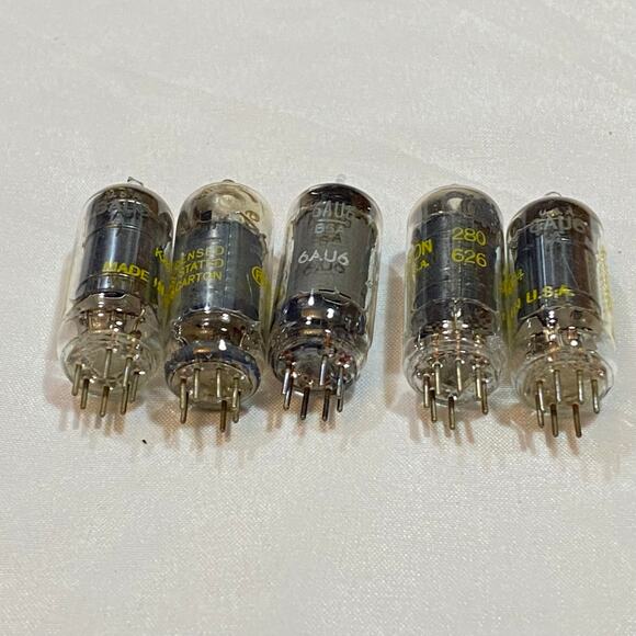 Vintage Lot of 5 Electron Vacuum Tubes 6AU6 Radio AMP Audio Not Tested As Is - Picture 2 of 4